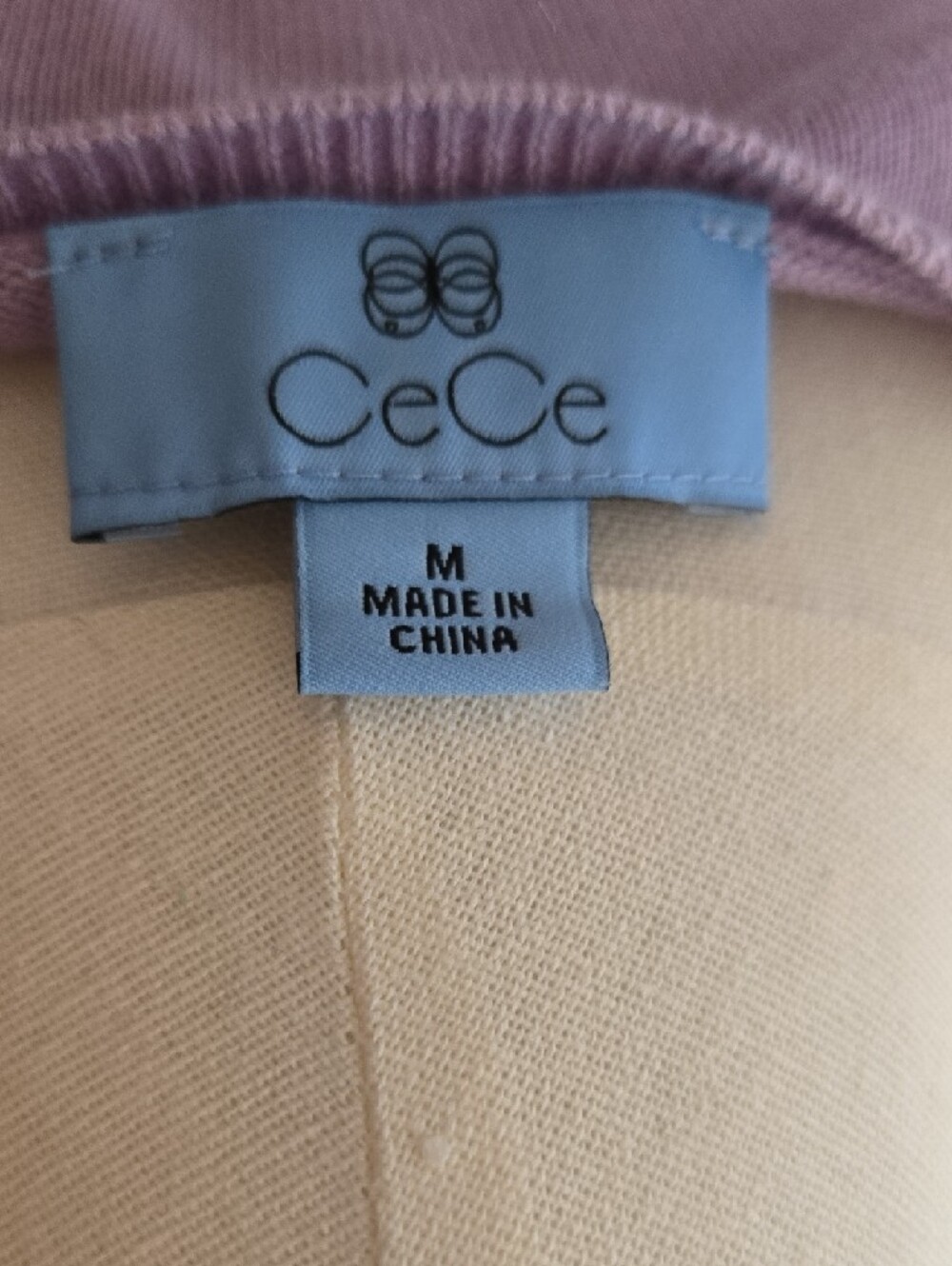 CeCe Lavender Knit Top with Black Edge Detail - Picture 2 of 4